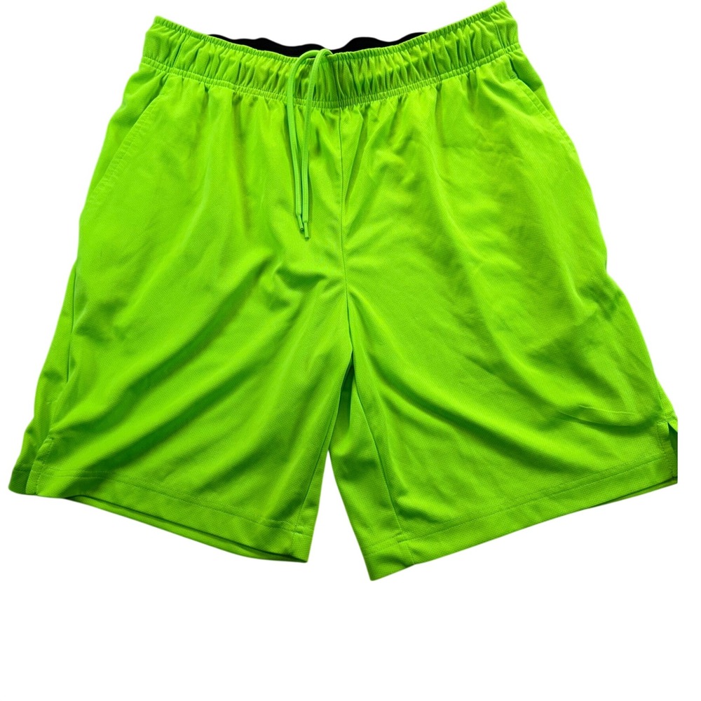 Champion Shorts Mens Medium Green Mesh Athletic Basketball Gym Activewear Pocket